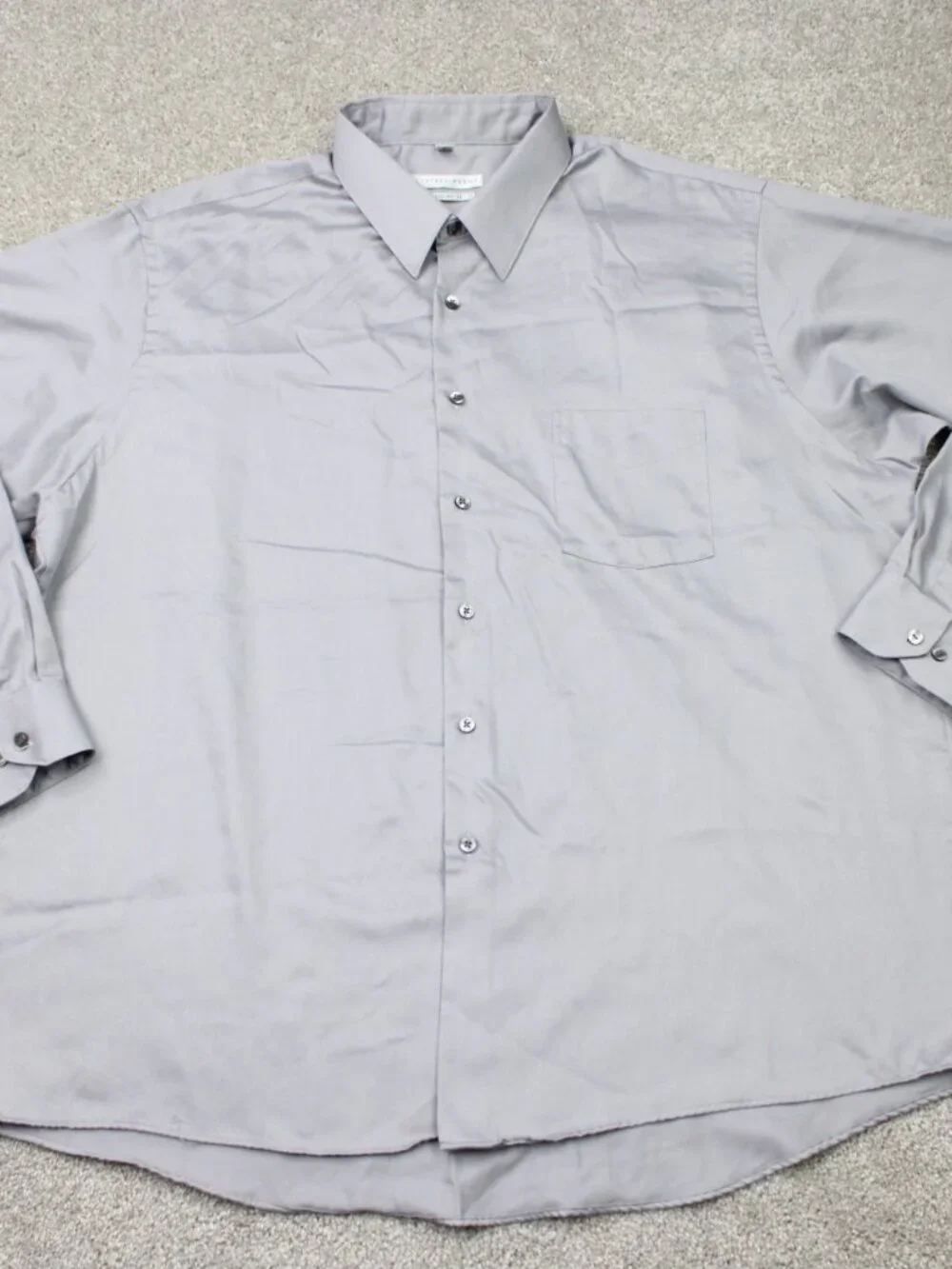 Geoffrey Beene Shirt Men 18 1/2, 34/35 Gray Regular Fit Wrinkle Free Long Sleeve